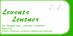 levente lentner business card